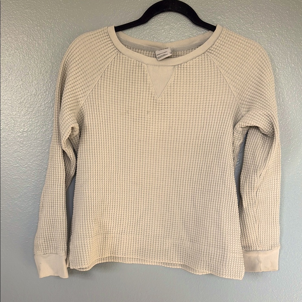 THE NORTHFACE Cream Waffle Knit Sweater SMALL